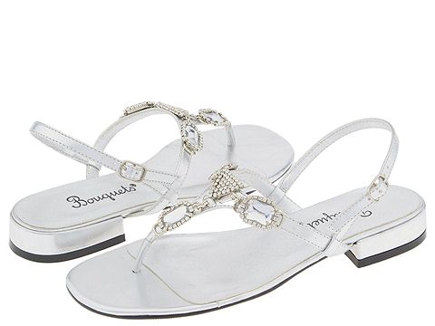 silver flat slip on sandals