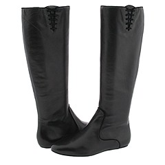 tall flat black boots