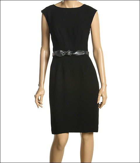 ABS Allen Schwartz - Fitted Crepe Dress w/ Waist Darts (Black) - Apparel