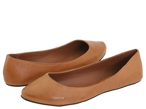 cognac pointed toe flats