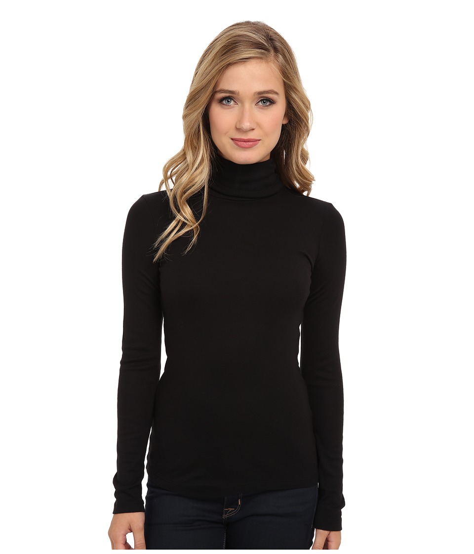 Splendid 1x1 Long Sleeve Turtleneck (Black) Women's Long Sleeve Pullover