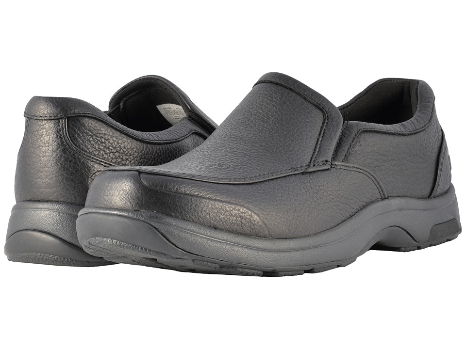 Dunham Battery Park Slip-On (Black Polished Leather) Men