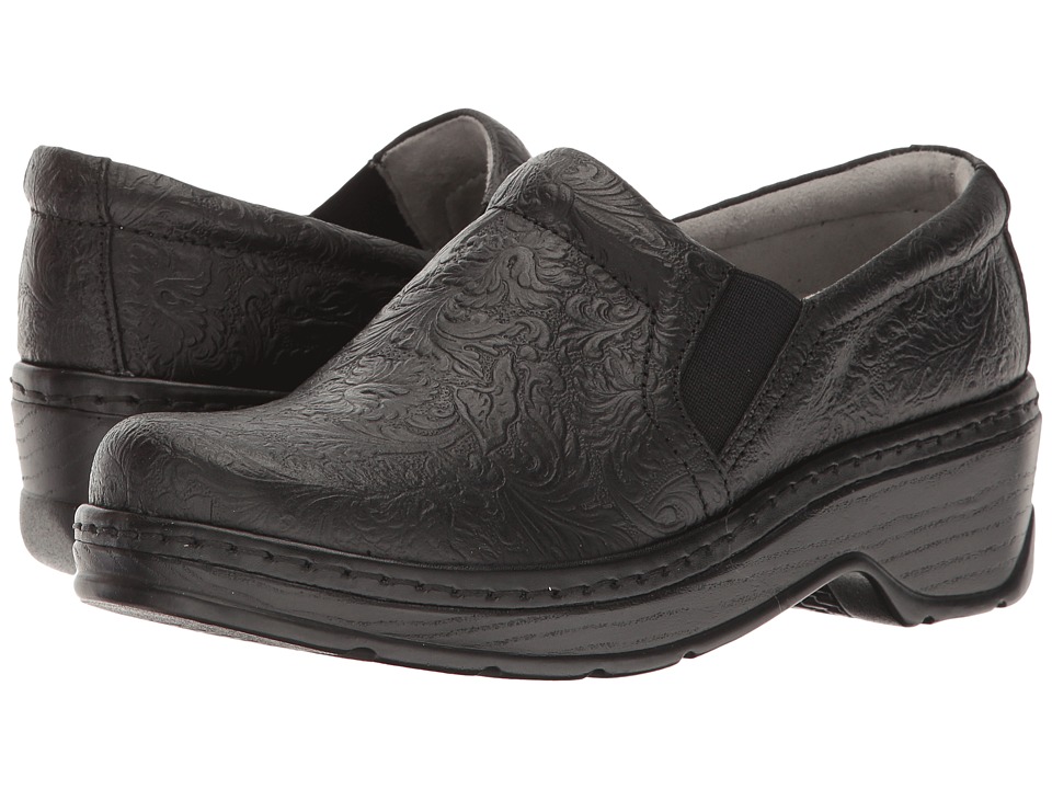 Klogs Footwear Naples (Black Tooled Leather) Clogs