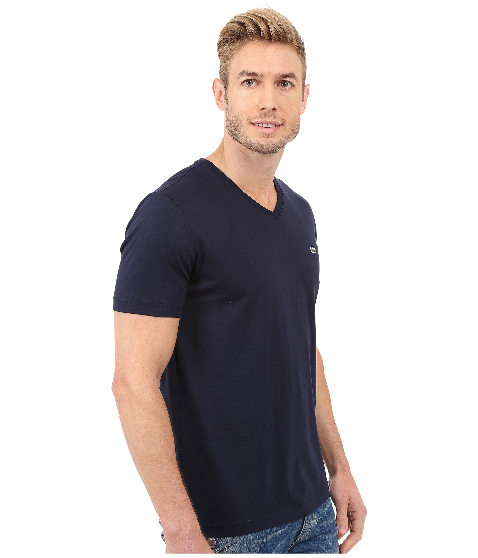 Lacoste S/S Pima Jersey V-Neck T-Shirt - Zappos.com Free Shipping BOTH Ways