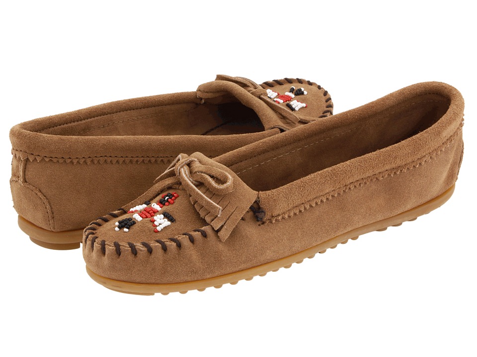 Minnetonka Thunderbird II (Taupe Suede) Women's Moccasins