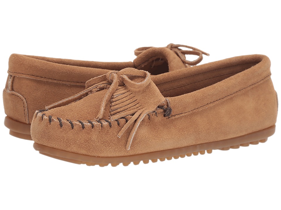 Minnetonka Kilty Suede Moc (Taupe Suede) Women's Moccasins