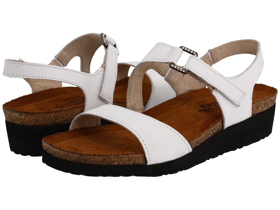 Naot Pamela (White Leather) Sandals