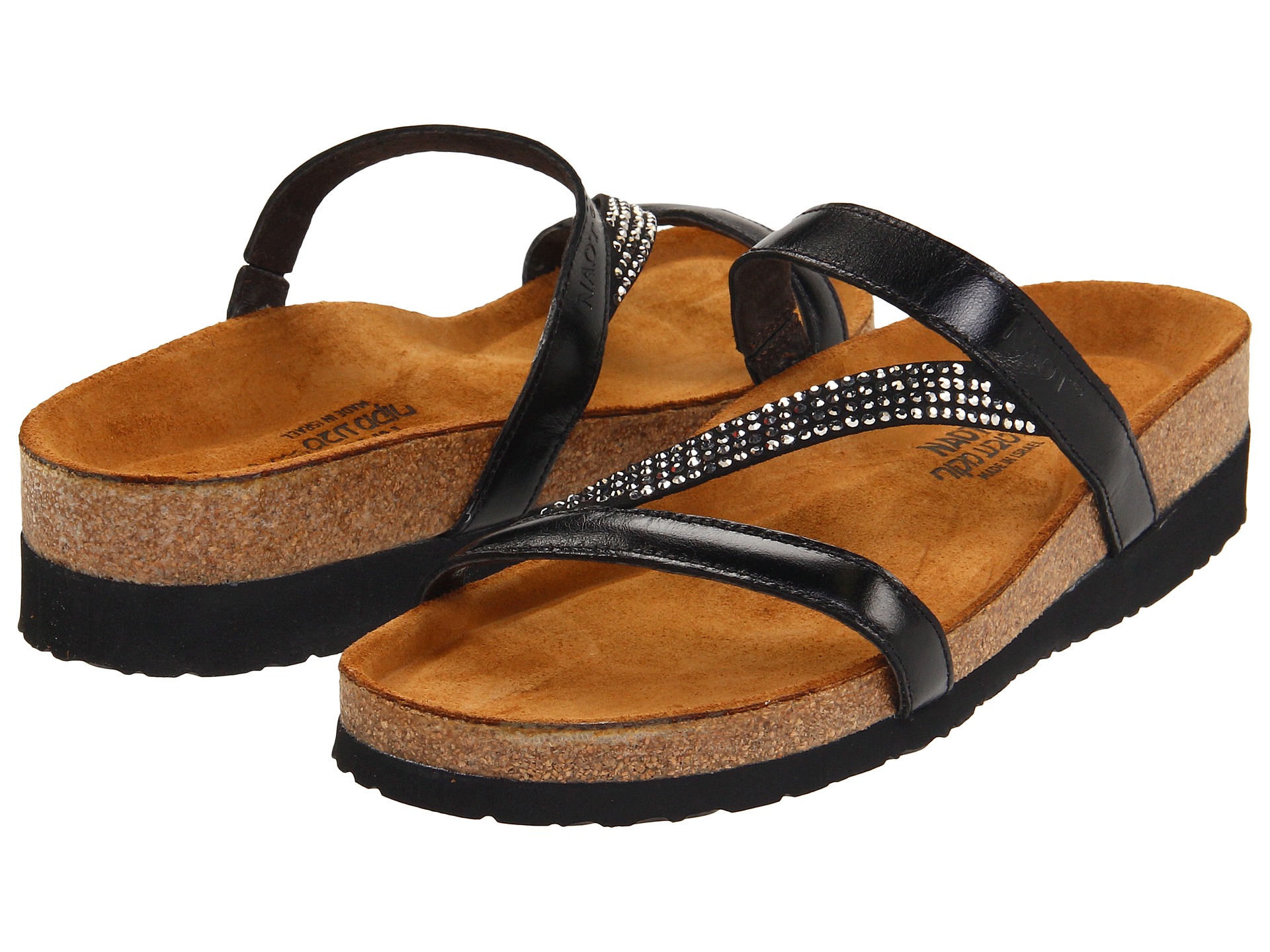 Naot Footwear Hawaii Black Madras Leather - Zappos.com Free Shipping ...