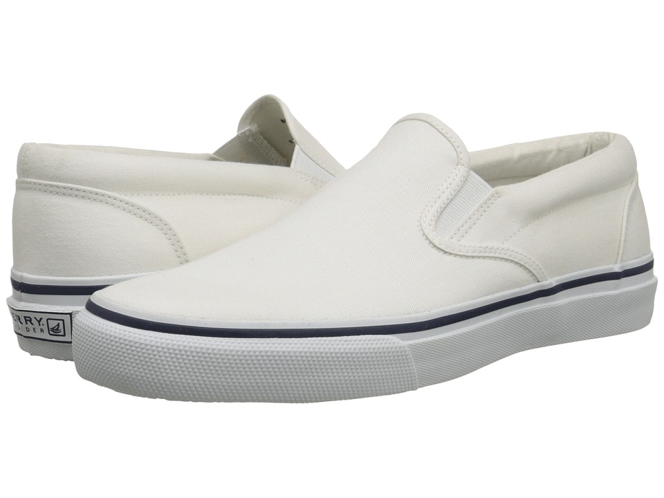 Sperry - Striper Slip On (White Canvas) Mens Slip on  Shoes