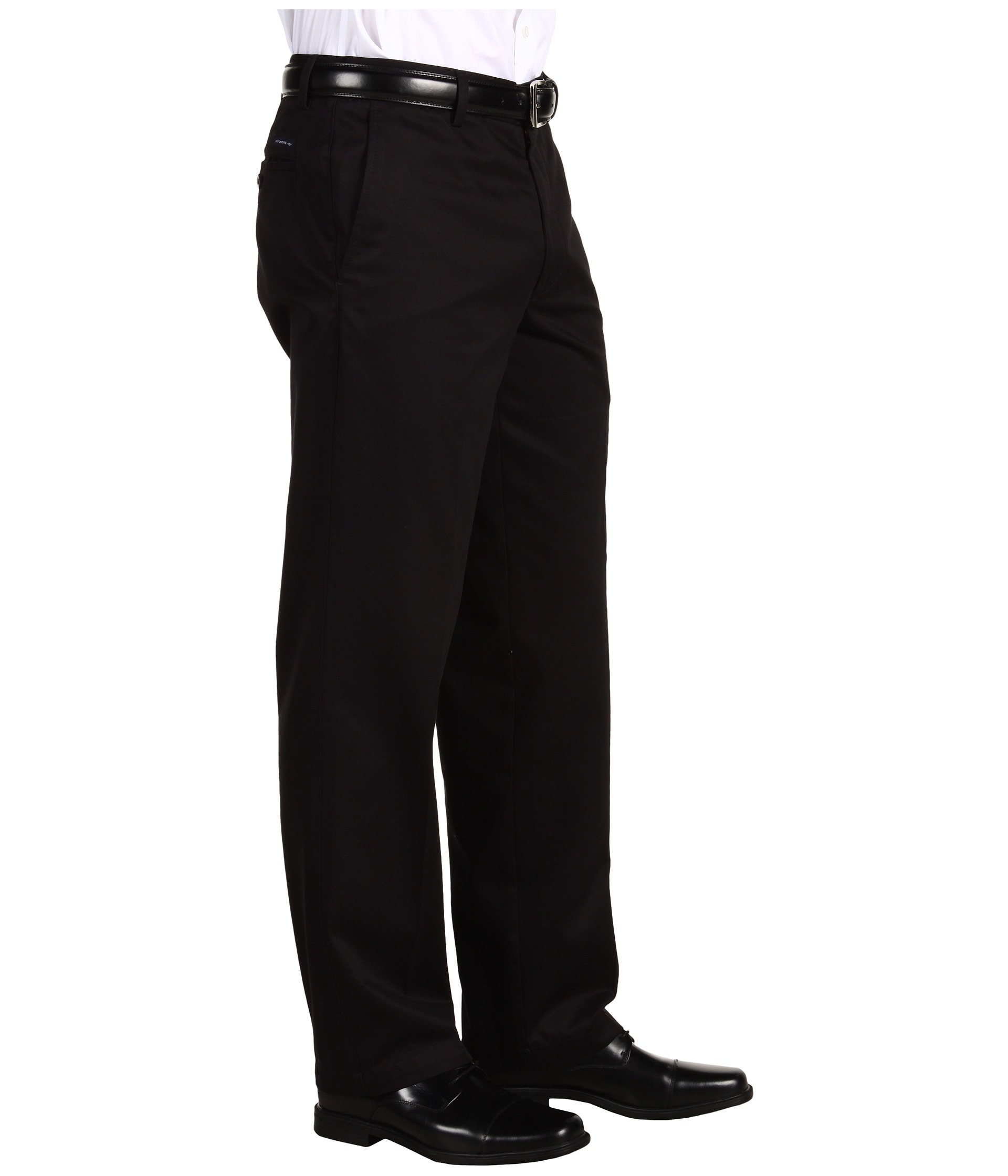 Dockers Men's Signature Khaki D2 Straight Fit Flat Front Black - Zappos ...