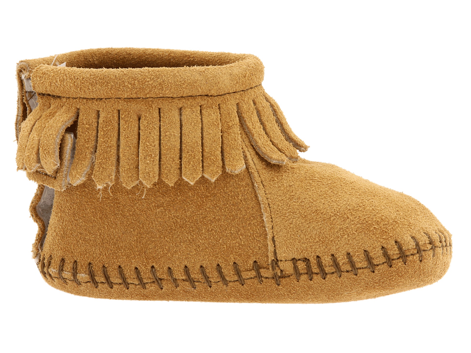 Minnetonka Kids Suede Back Flap Bootie (Infant/Toddler) at Zappos.com