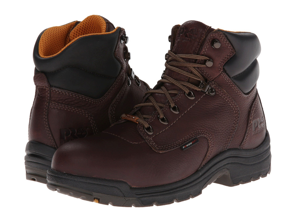 Timberland PRO - TiTAN(r) Waterproof 6 Alloy Safety Toe (Dark Mocha Full-Grain Leather) Mens Work Lace-up Boots