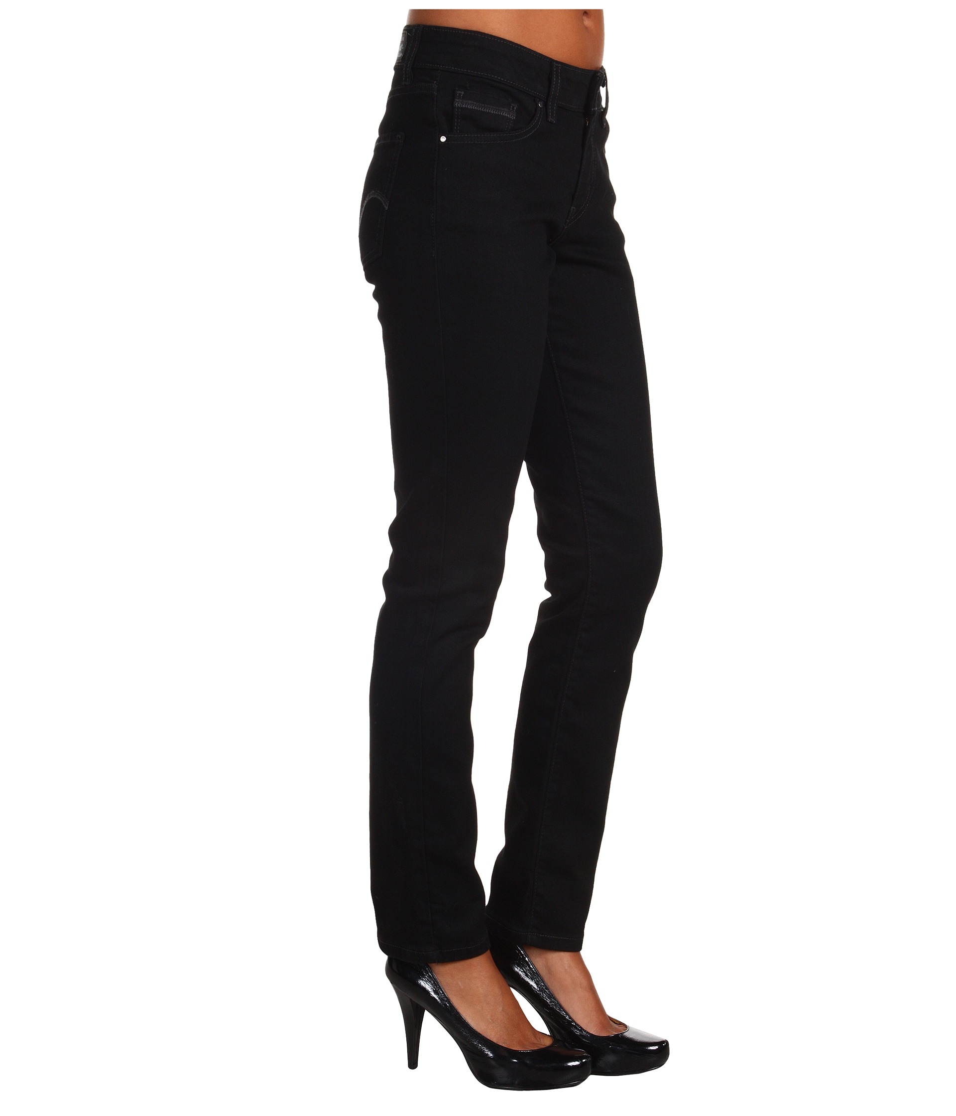 Levi's® Womens Mid Rise Skinny Jean Black Ink w/ Multi Embroidery ...