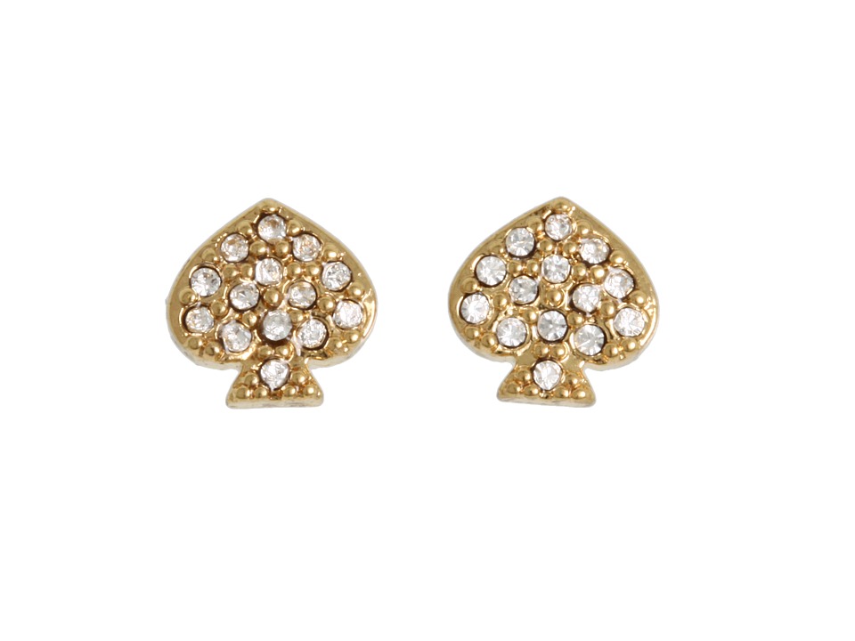 Kate Spade New York - Signature Spade Crystal Studs (Gold/Crystal) Earring