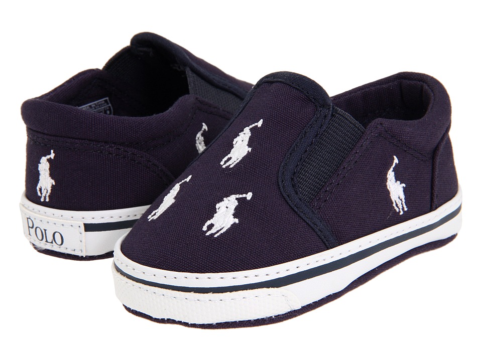Polo Ralph Lauren Kids - Bal Harbour Repeat (Infant/Toddler) (Navy/White Canvas) Boys Shoes