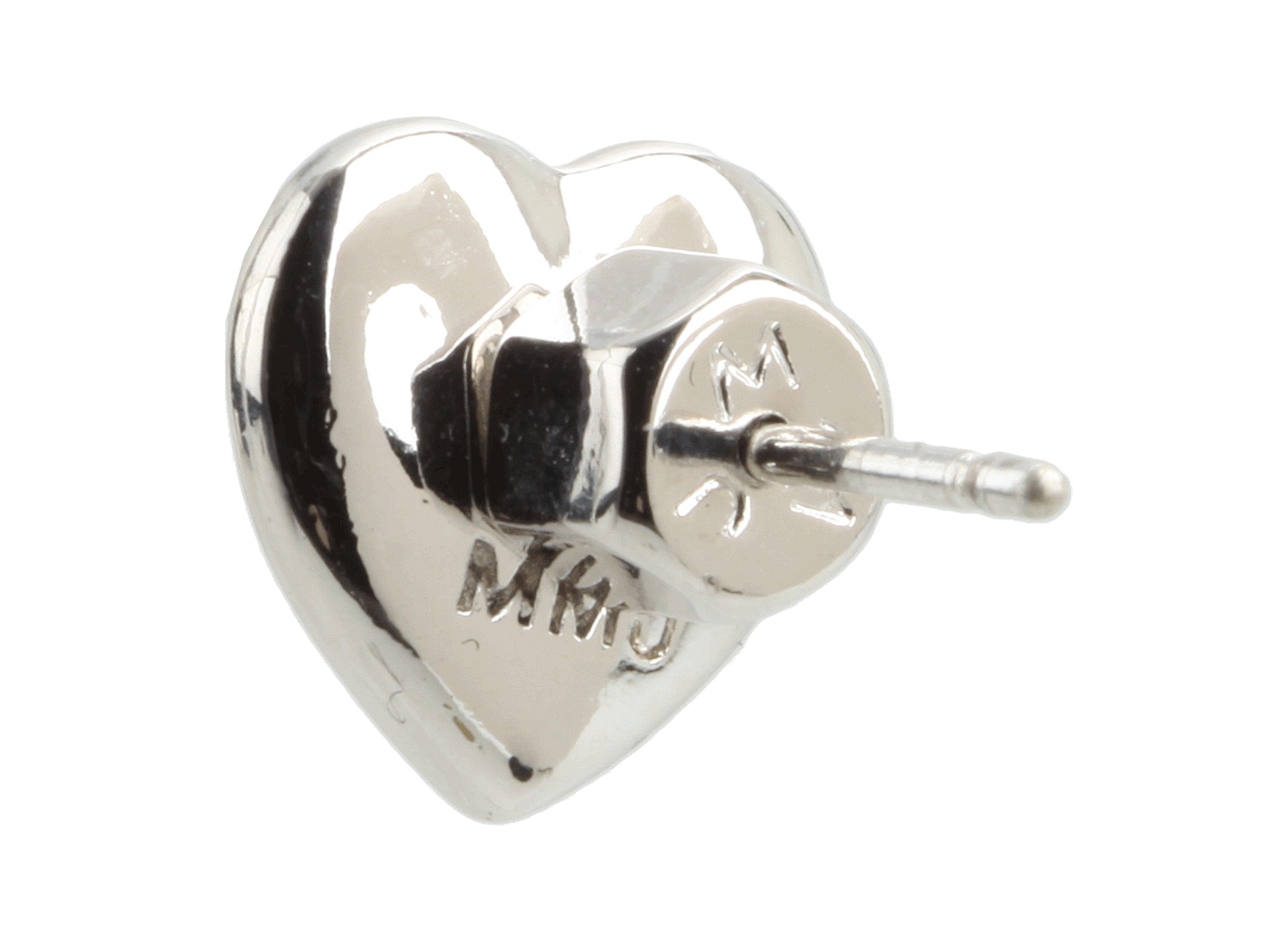 Marc By Marc Jacobs Domed Logo Heart Studs Oro