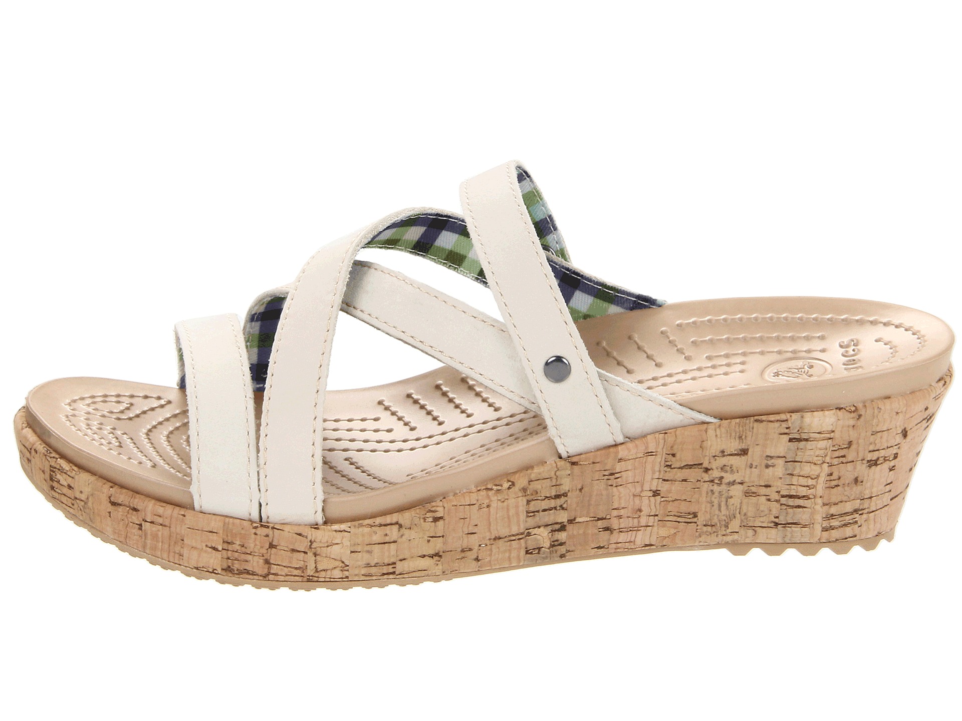 Crocs A Leigh Mini Wedge Leather Stucco Stucco | Shipped Free at Zappos
