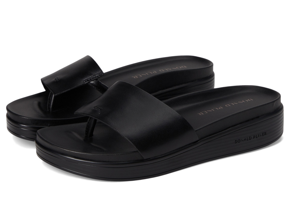 Donald J Pliner Fifi (Black Vachetta) Wedges