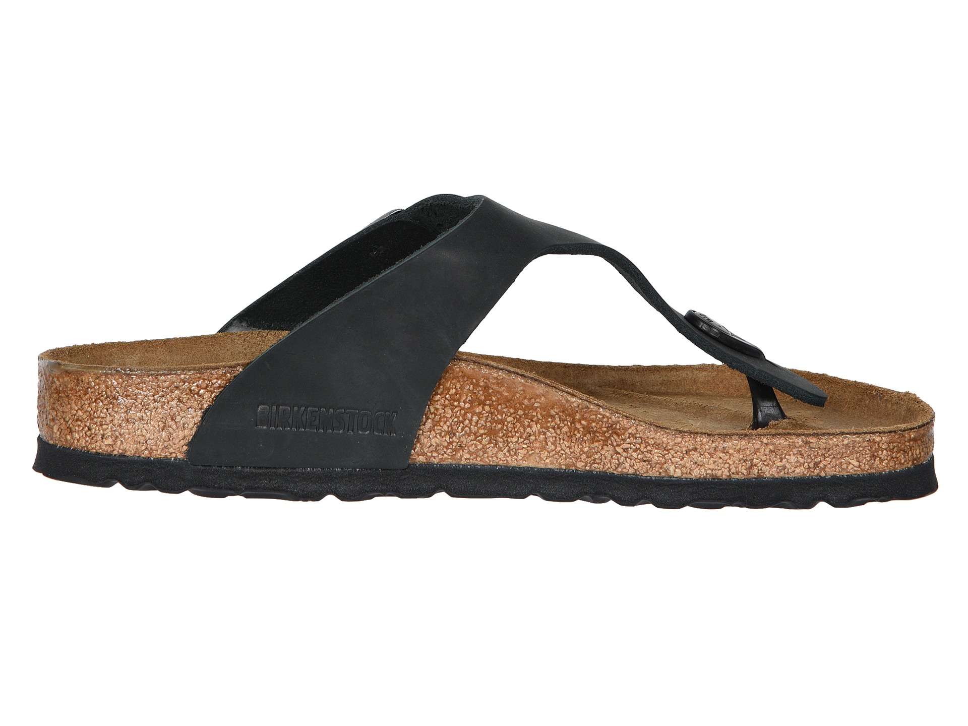 birkenstock gizeh black oiled leather