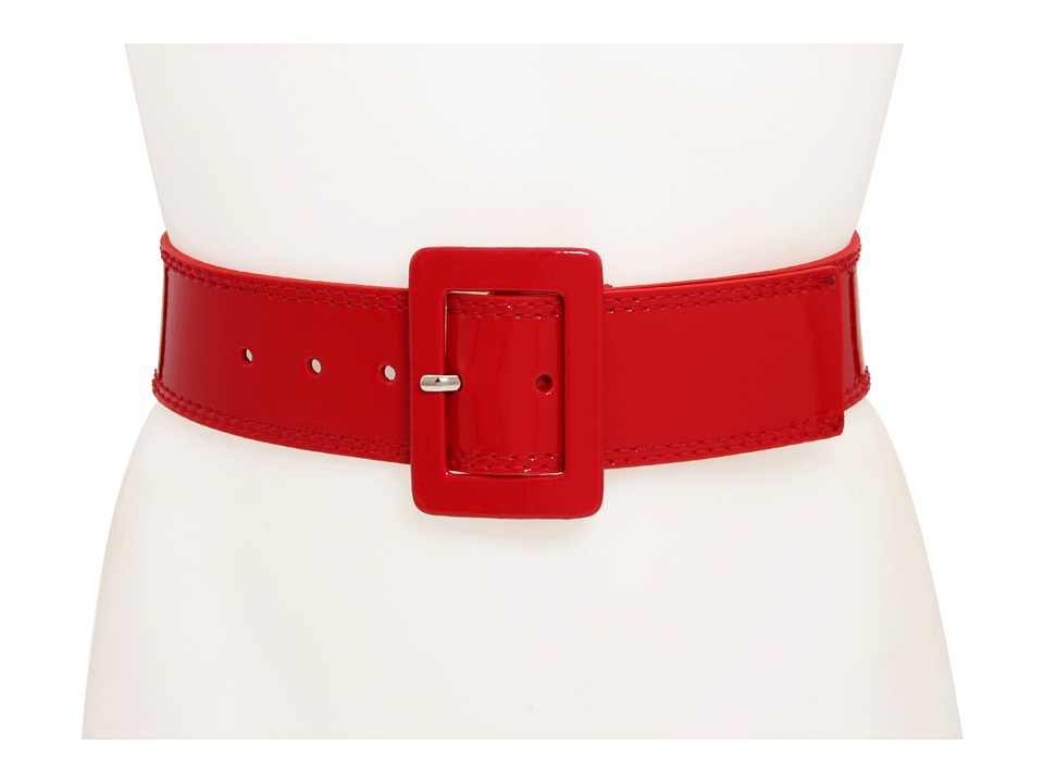 Calvin Klein 2 1/8 Patent Covered Buckle (Red) Women's Belts