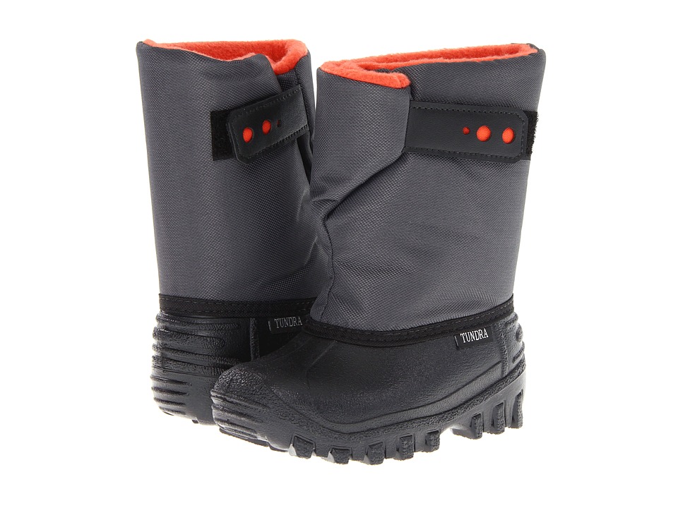 Tundra Boots Kids - Teddy (Toddler/Little Kid) (Black/Charcoal/Orange) Boys Shoes