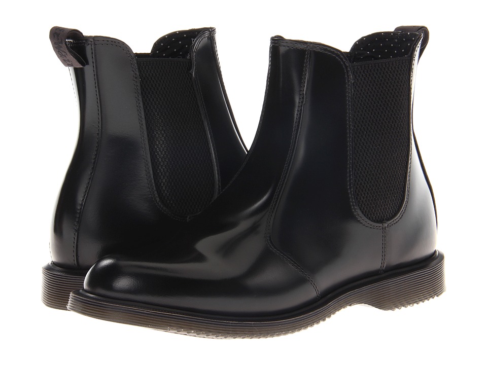 Dr. Martens Flora Chelsea Boot (Black Polished Smooth) Women's Lace-up Boots