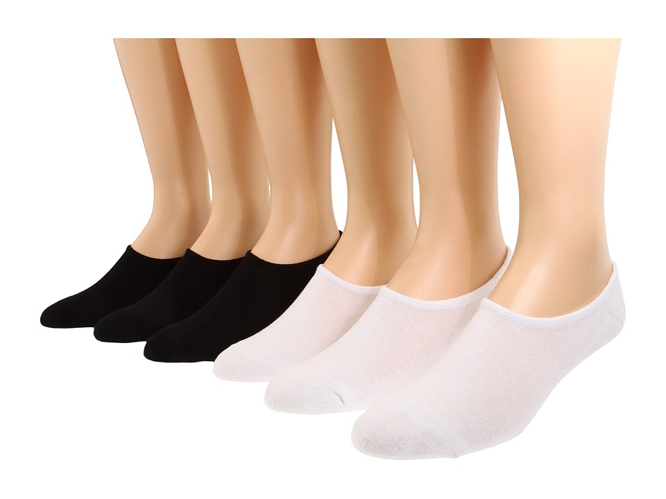 Converse - Cut-for-Chucks 6-Pair Pack (Black/White) Womens No Show Socks Shoes