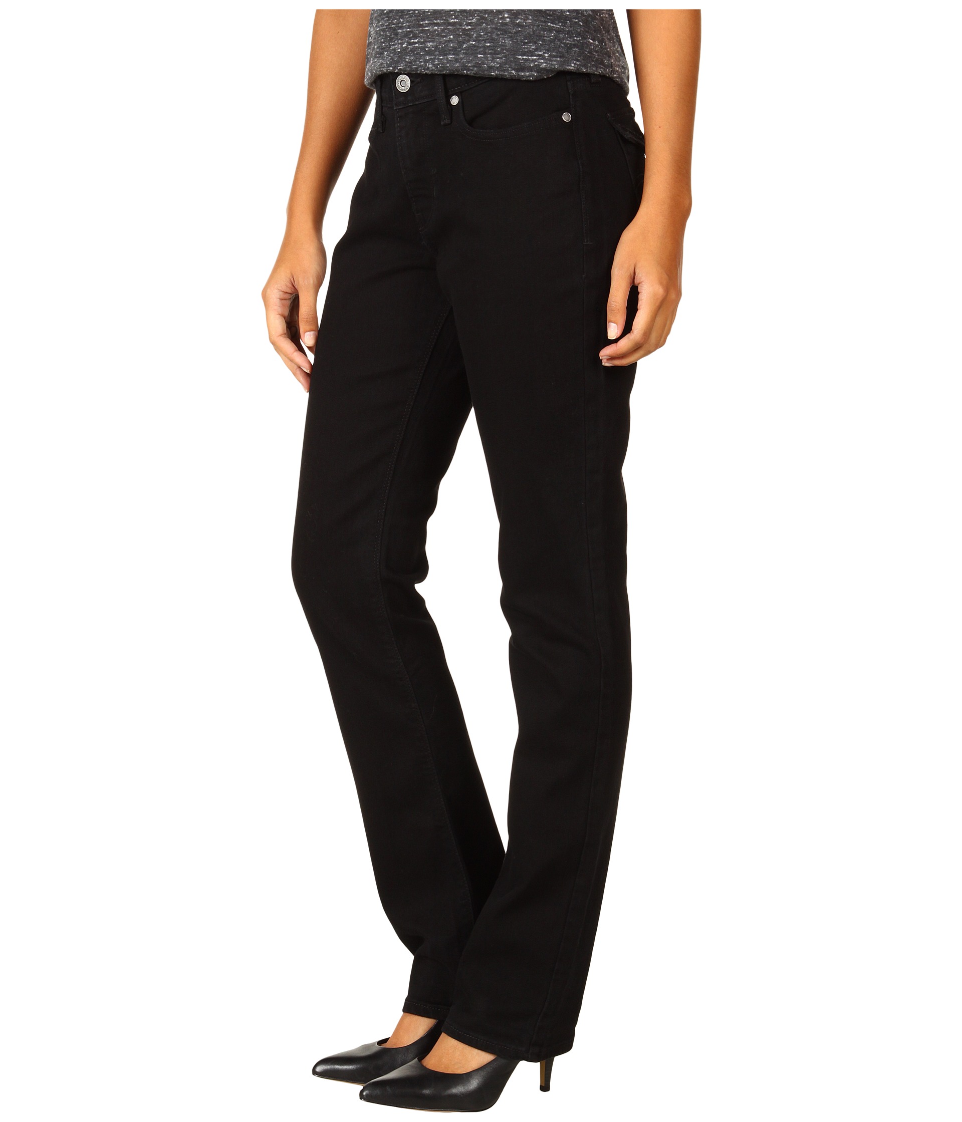 Levi's® Womens 525™ Perfect Waist Straight Leg Jean Black Ink - Zappos ...