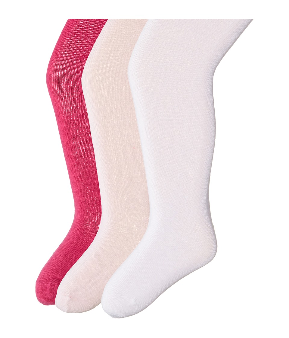 Jefferies Socks - Seamless Organic Tight Three Pack (Infant/Toddler/Little Kid/Big Kid) (Hot Pink/Pink/White) Hose