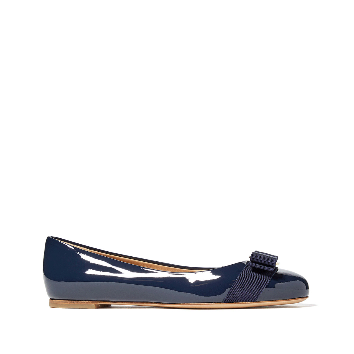 Salvatore Ferragamo Varina (Oxford Blue Patent) Slip-On Shoes