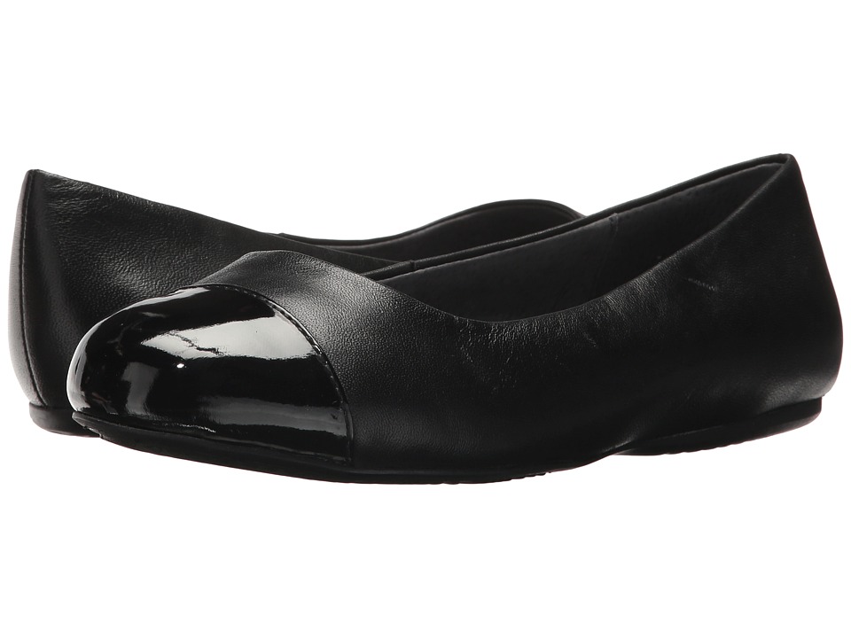 SoftWalk Napa (Black Soft Dull Leather/Patent) Flats