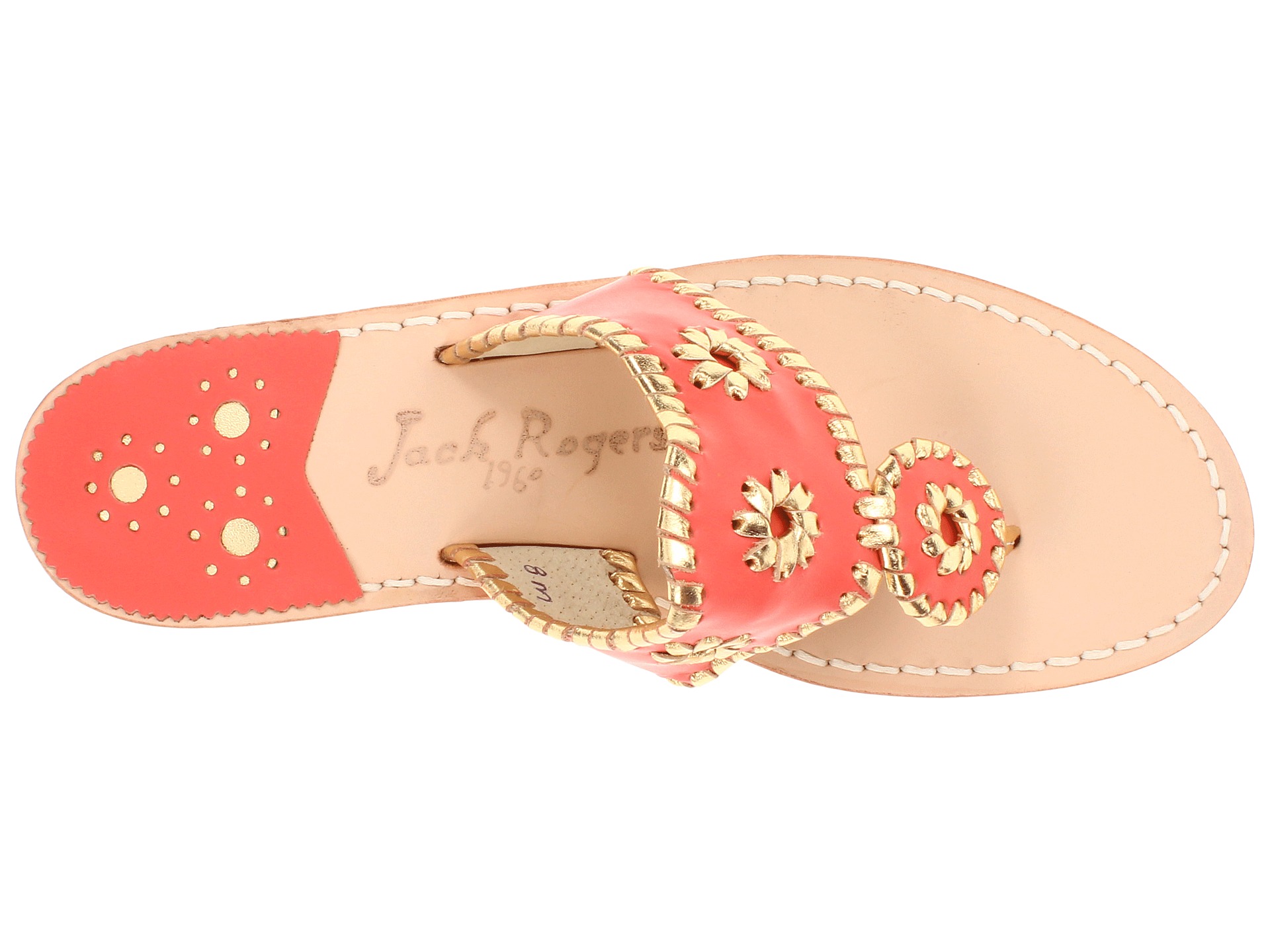 Jack Rogers Nantucket Gold Fire Coral/Gold - Zappos.com Free Shipping ...
