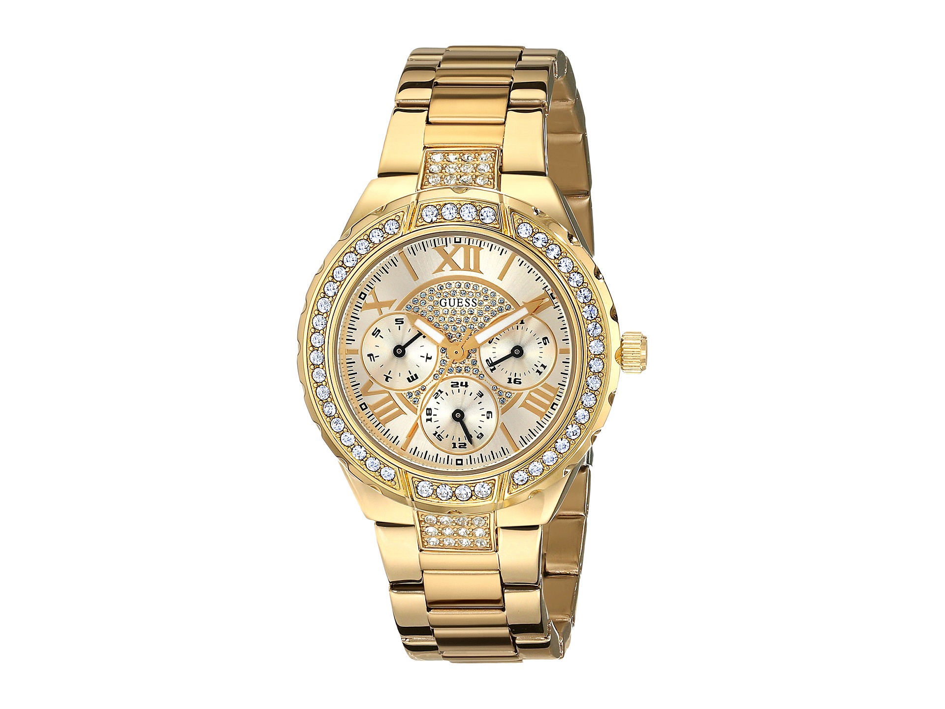 GUESS U0111L2 Gold Tone Sparkling Watch Yellow Gold