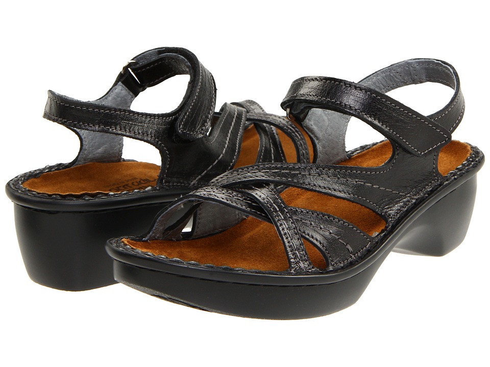 Naot Paris (Black Madras Leather) Sandals