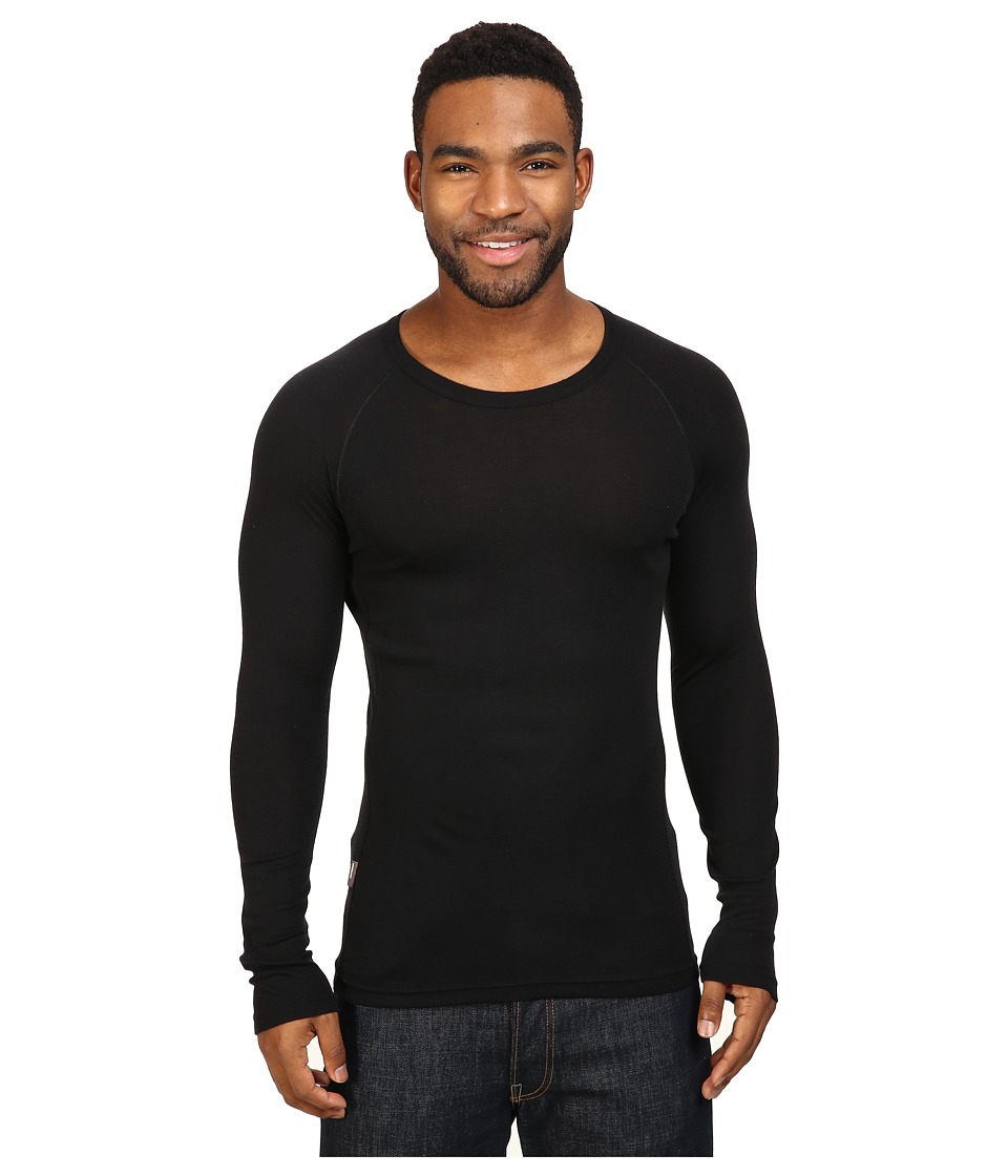 Icebreaker Everyday Light Weight Merino Long Sleeve Crewe (Black) Men
