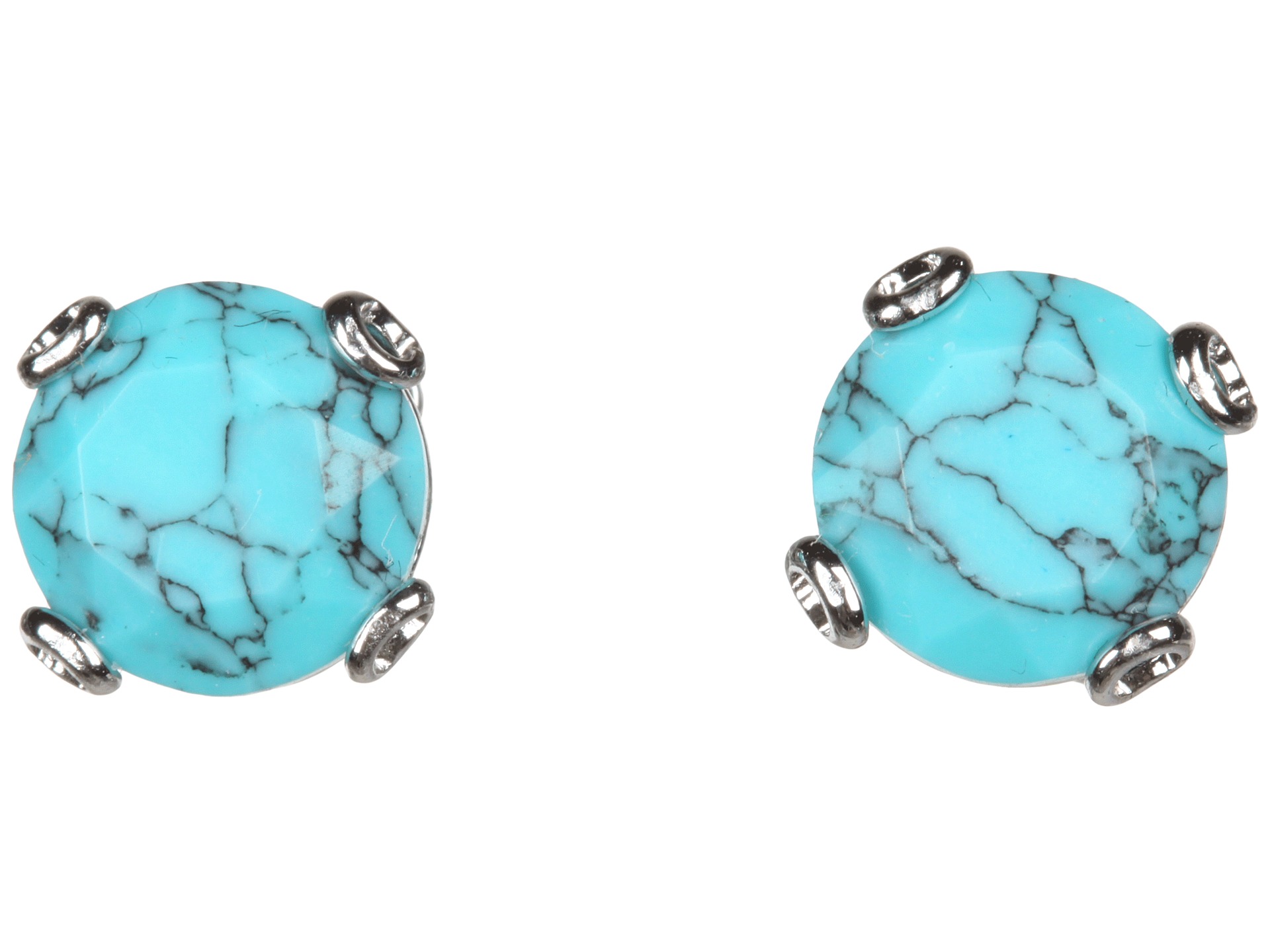 Fossil Turquoise Stud Earrings Turquoise Silver | Shipped Free at Zappos