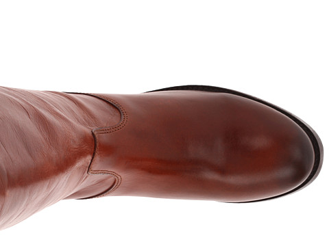 frye melissa back zip cognac