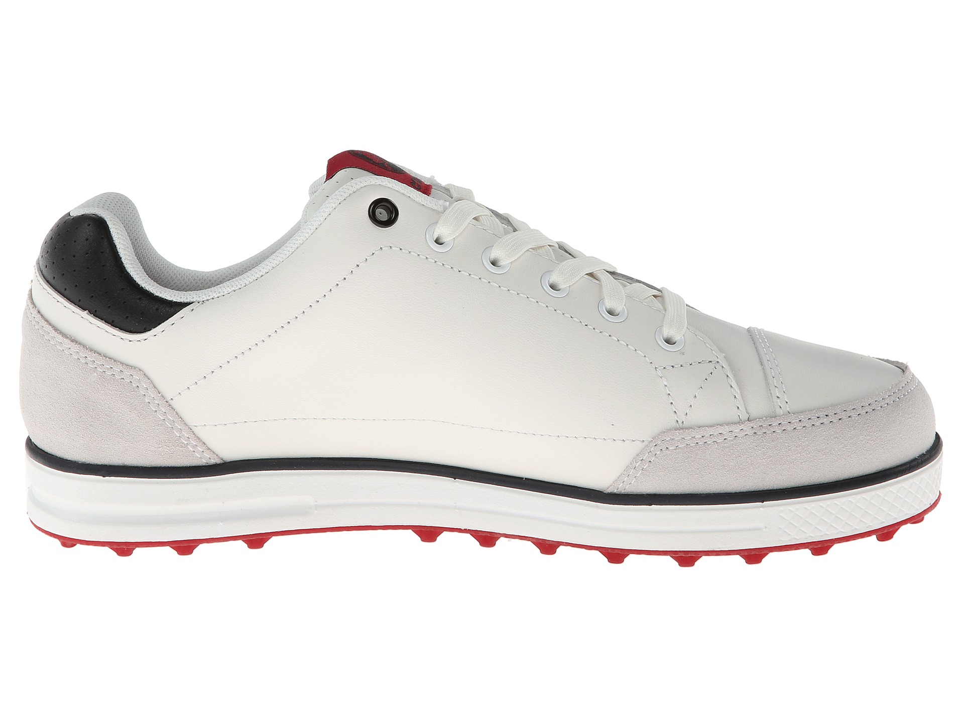 Crocs Karlson Golf Shoe M White True Red | Shipped Free at Zappos