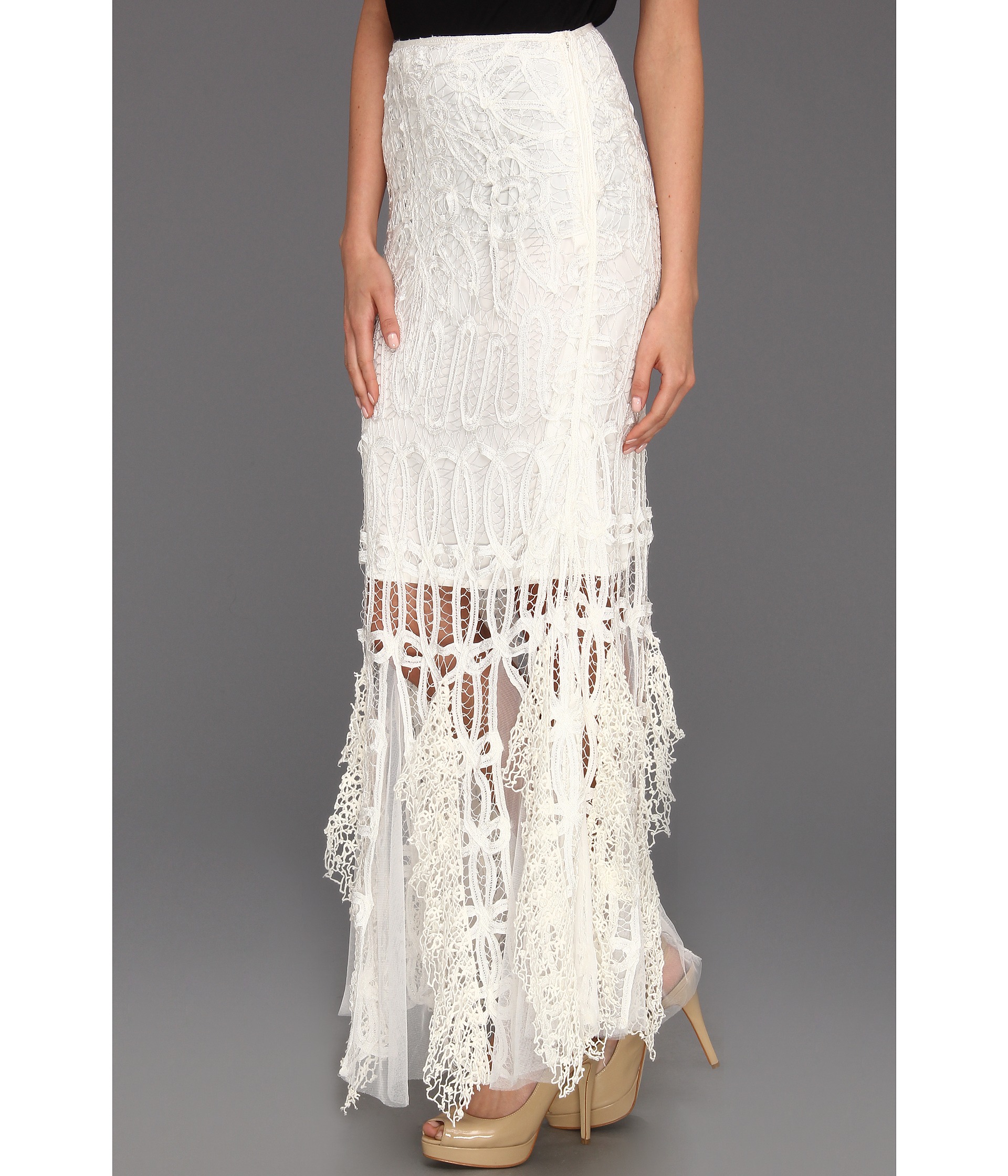 free people pieced lace maxi skirt
