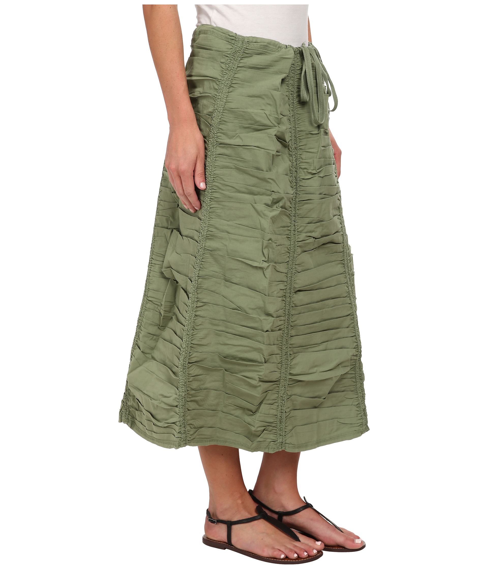 XCVI Stretch Poplin Double Shirred Panel Skirt - Zappos.com Free ...