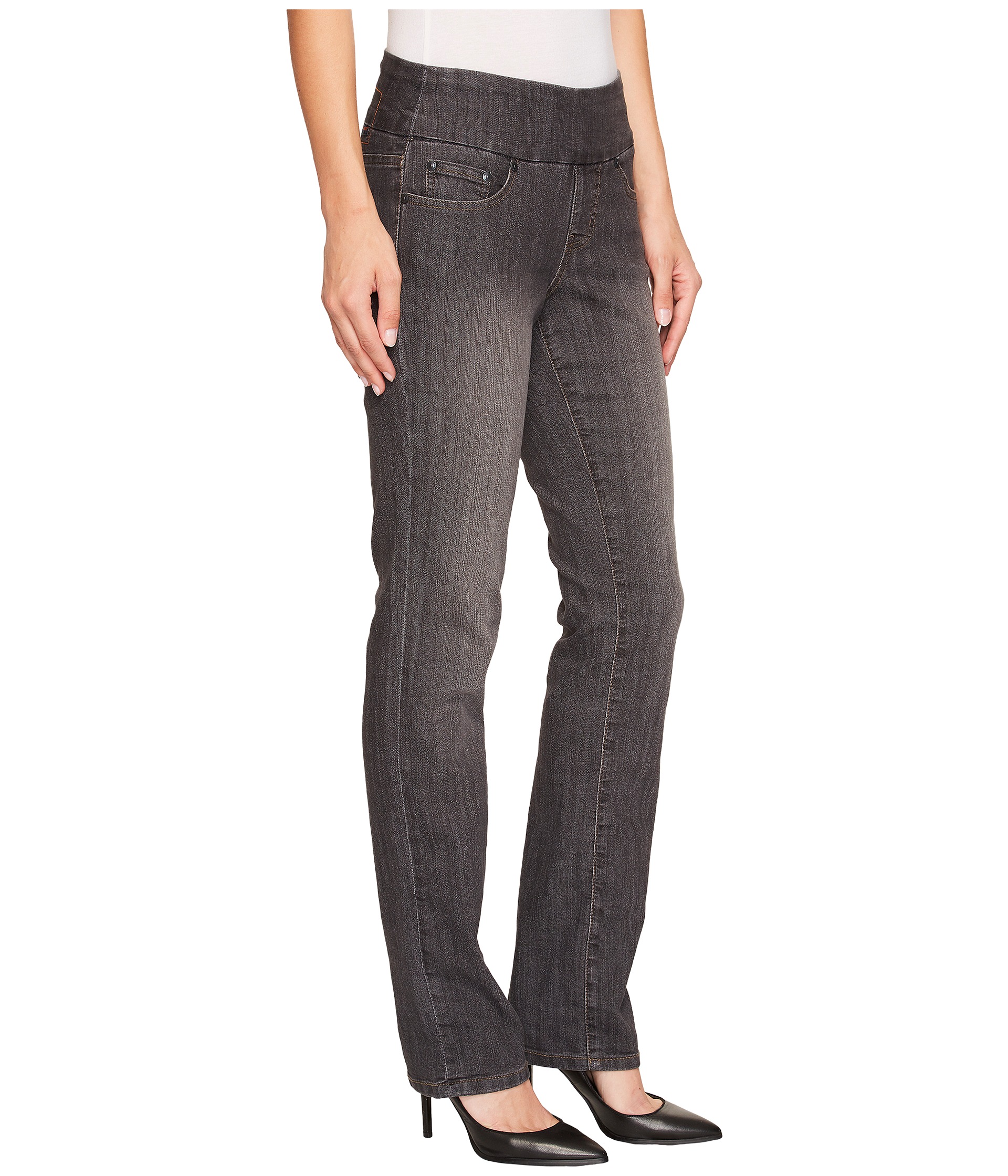 Jag Jeans Peri Pull-On Straight in Thunder Grey at Zappos.com