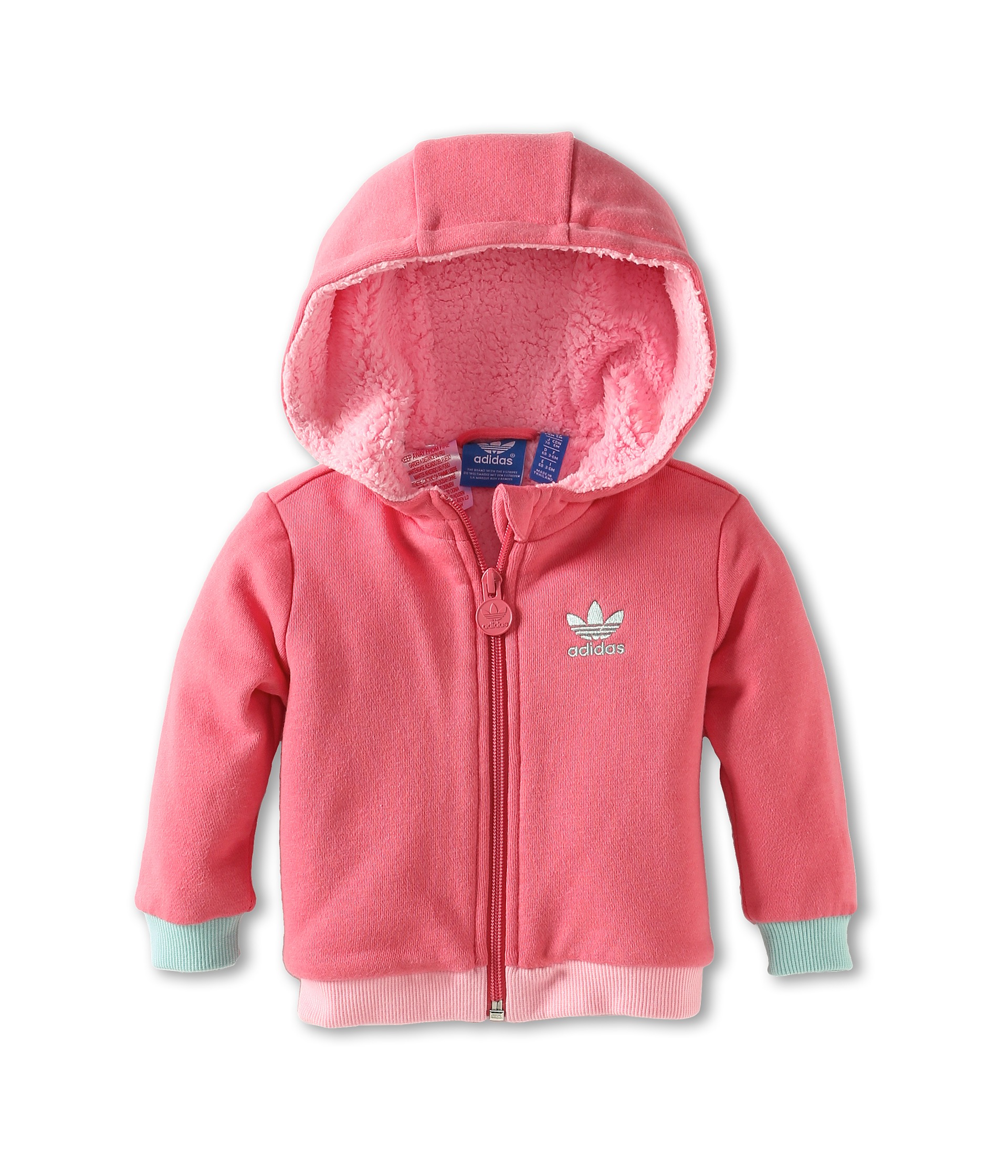 Adidas Originals Kids Infant Teddy Fur Hoody Infant Toddler Bliss Pink ...