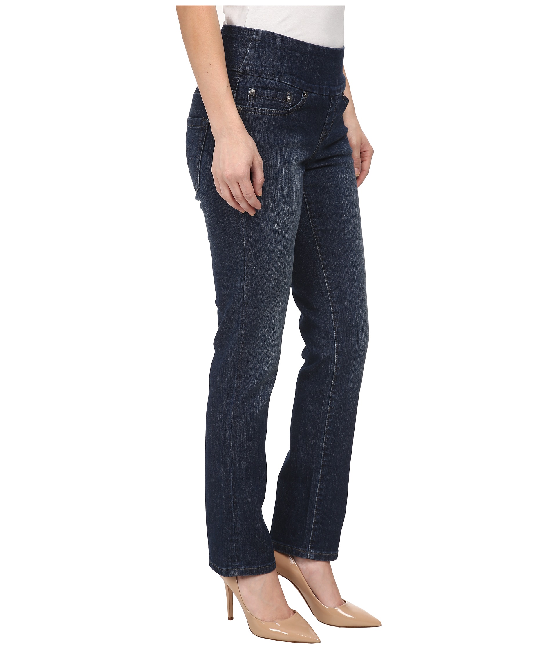 Jag Jeans Petite Petite Peri Pull-On Straight in Anchor Blue at Zappos.com