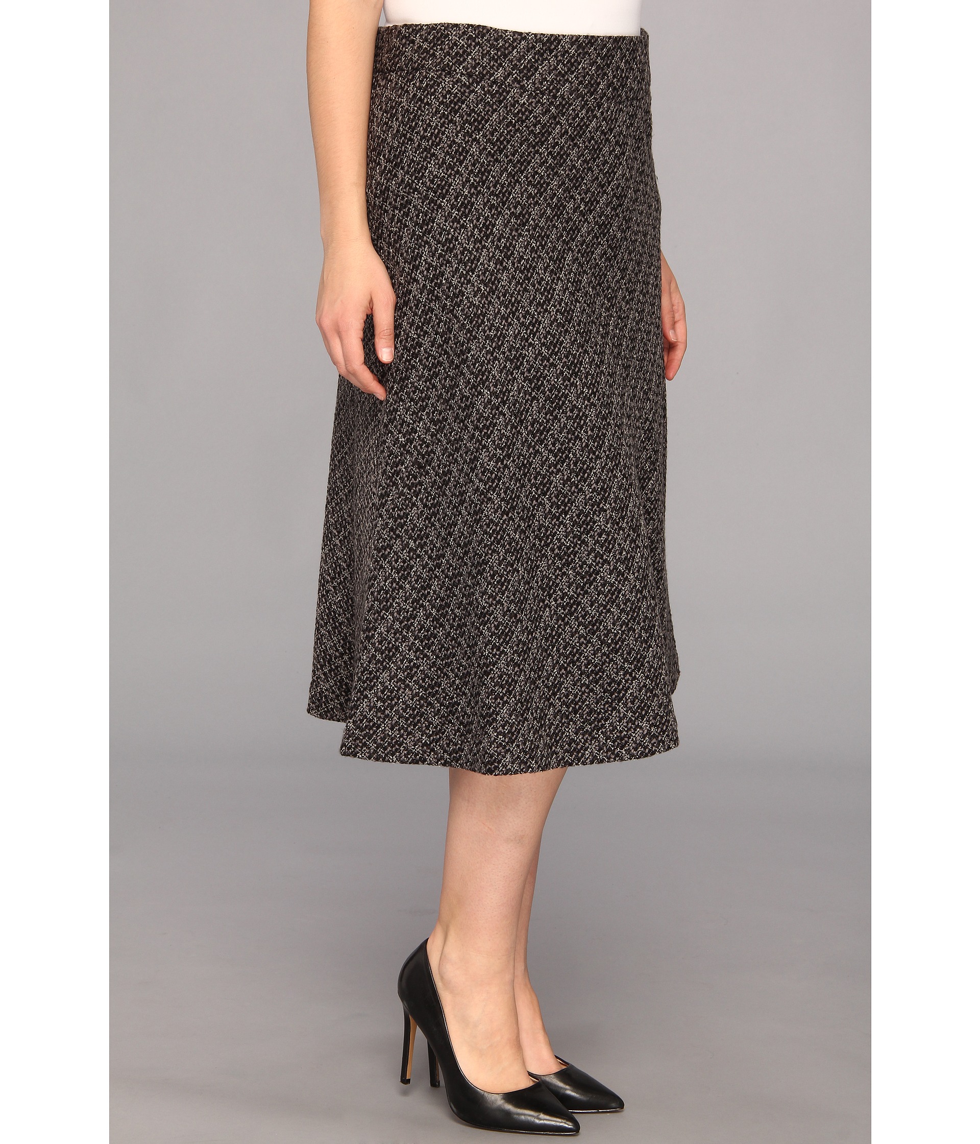 Pendleton Plus Size Trina Tweed Soft Skirt Black/Grey Tweed