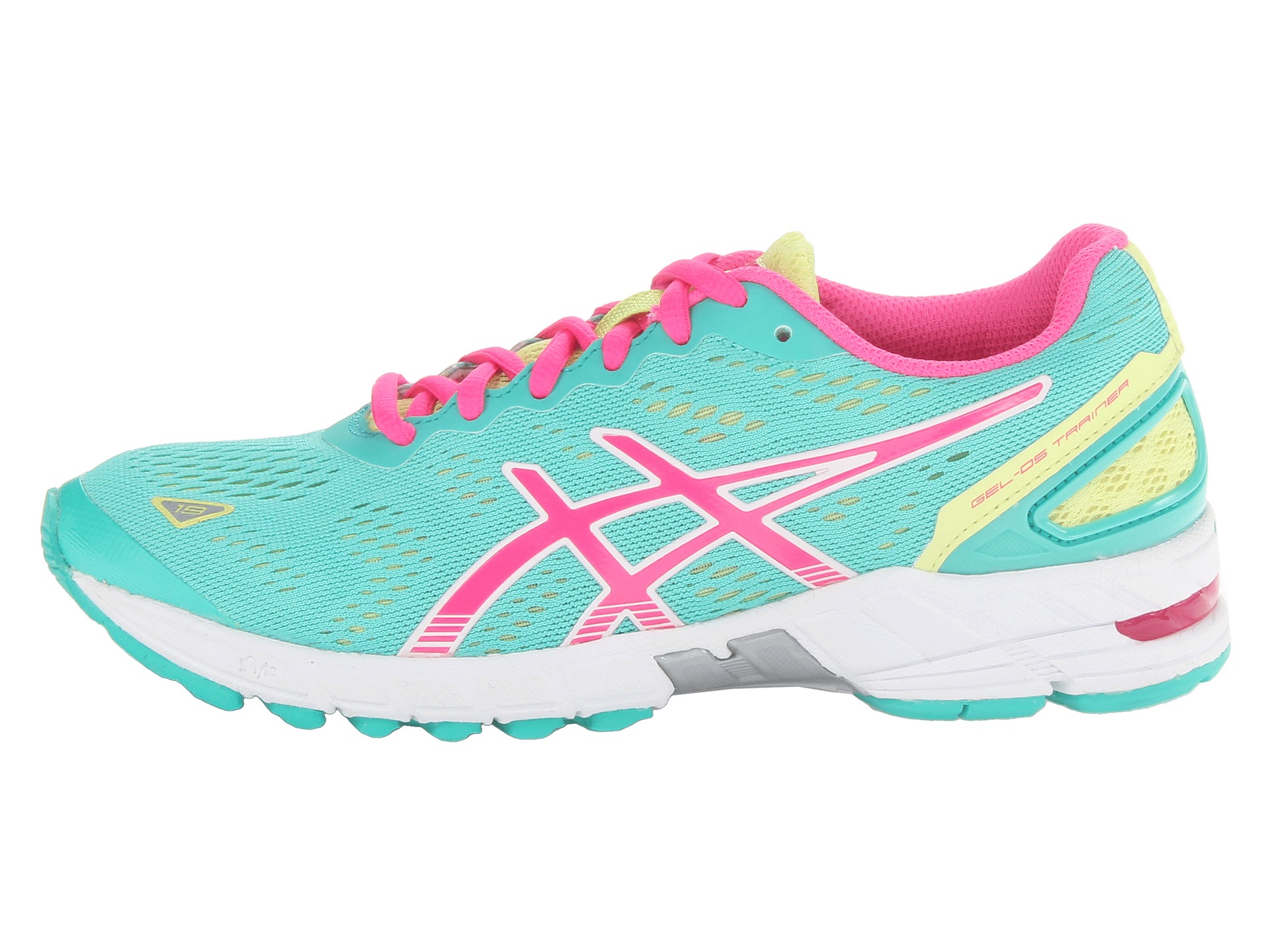 pink and green asics