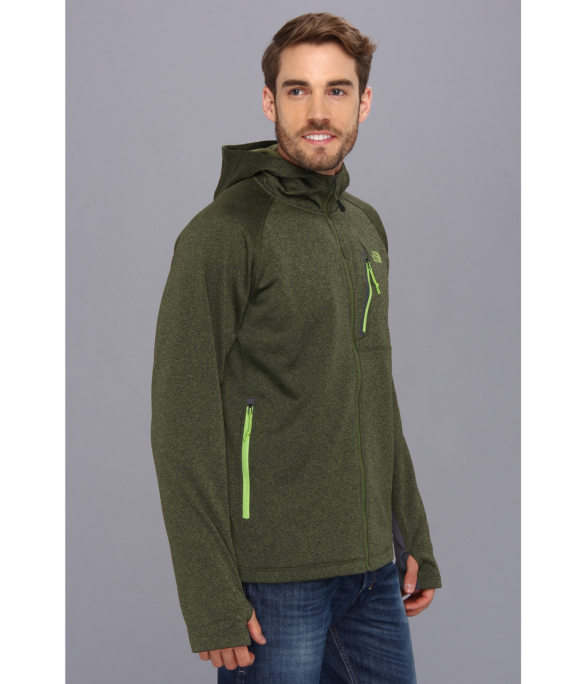 The North Face Canyonlands Full Zip Hoodie Scallion Green Heather
