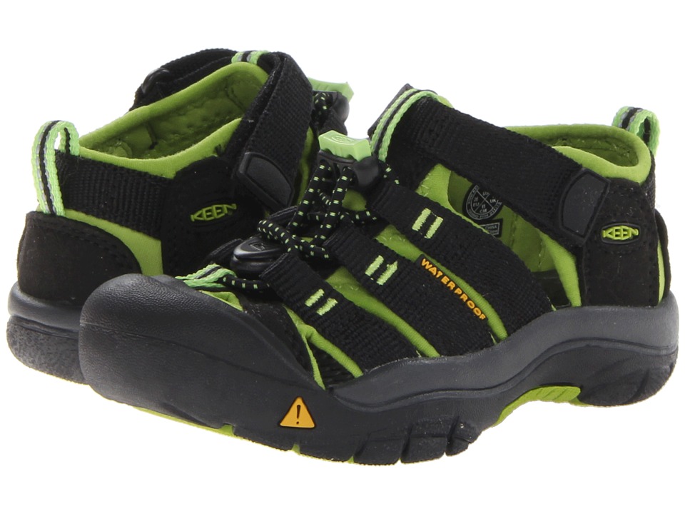 Keen Kids - Newport H2 (Toddler/Little Kid) (Black/Lime Green) Boys Shoes