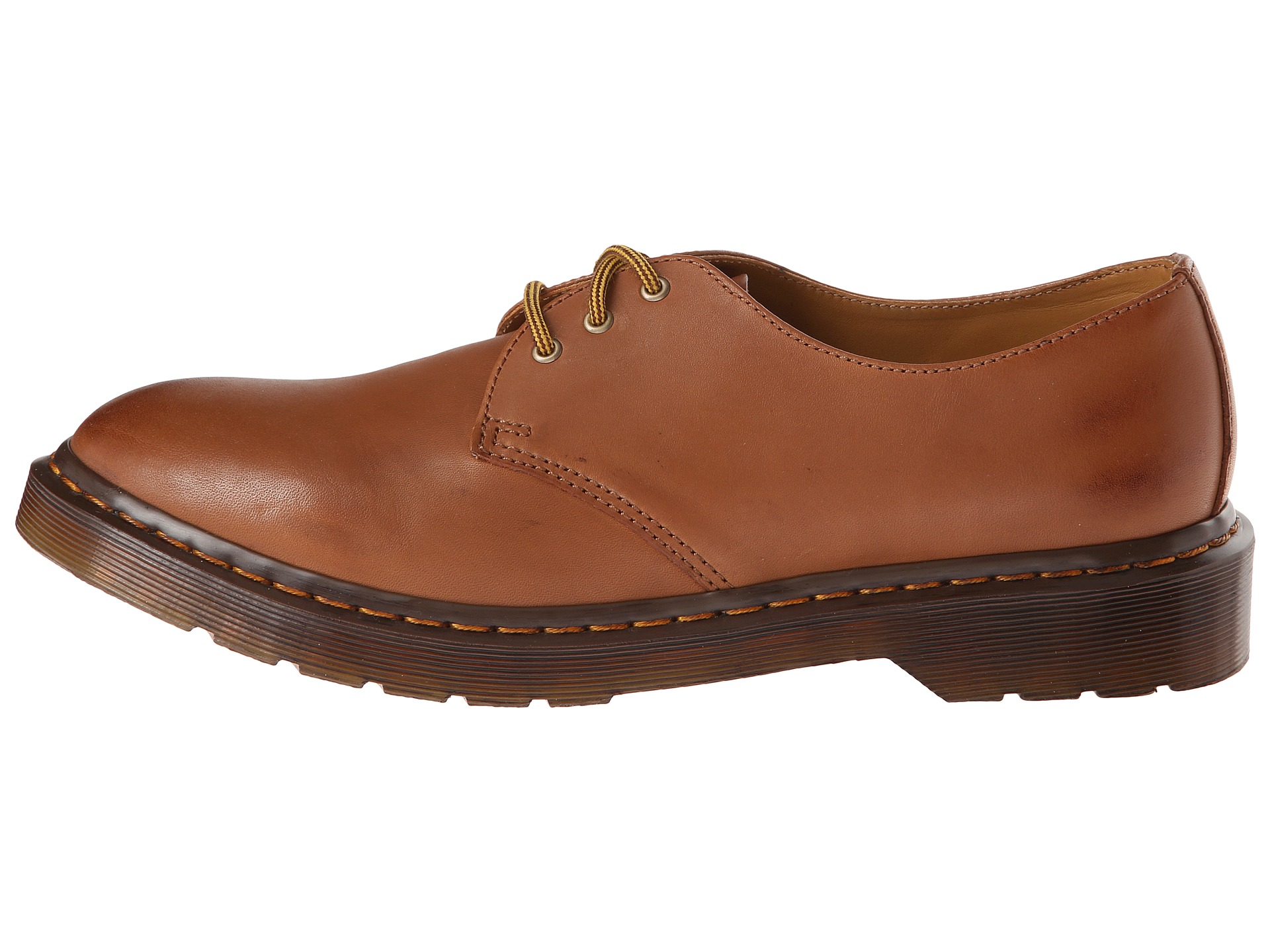 Dr Martens Dorian 3 Eye Shoe Brown Rugged Servo Lux | Shipped Free at ...