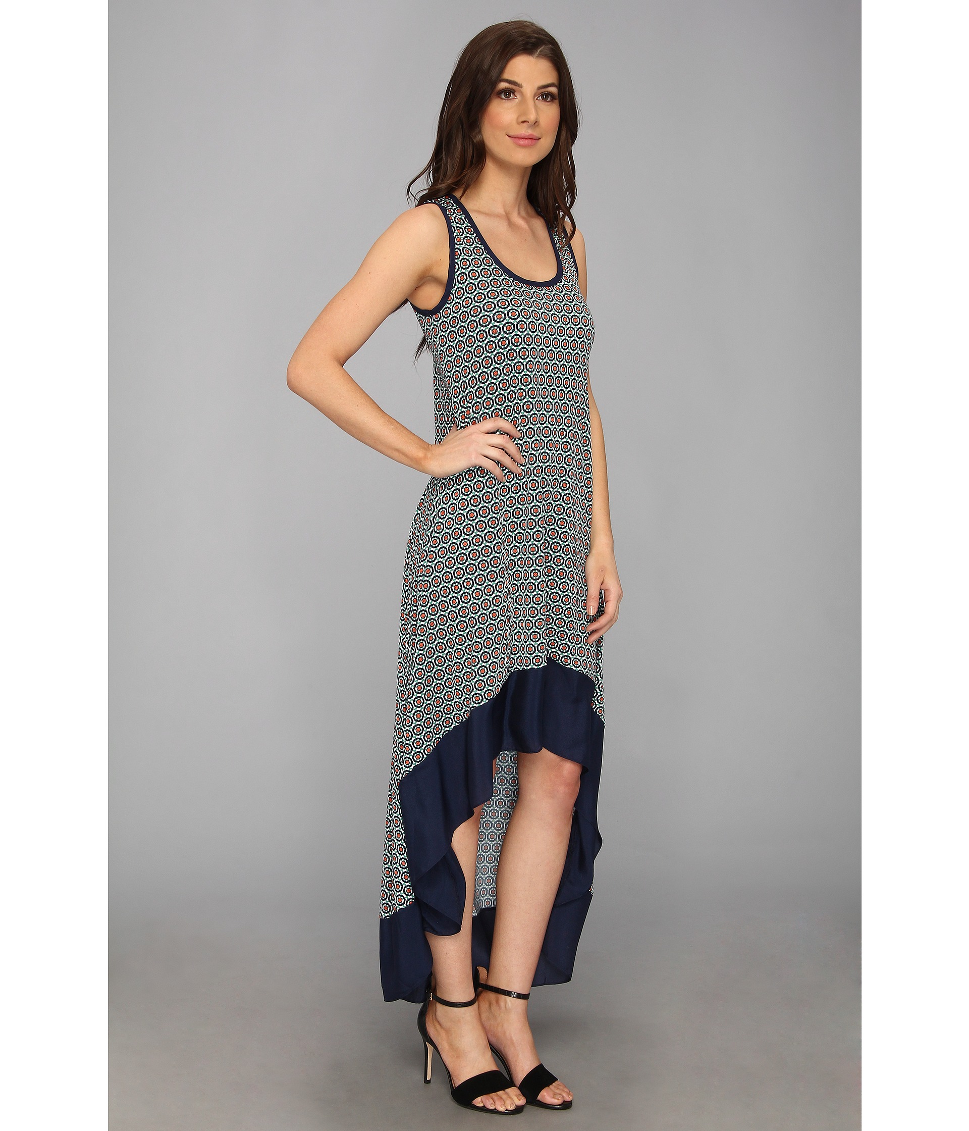 Tbags Los Angeles High Low Tank Dress w/ Contrast Band