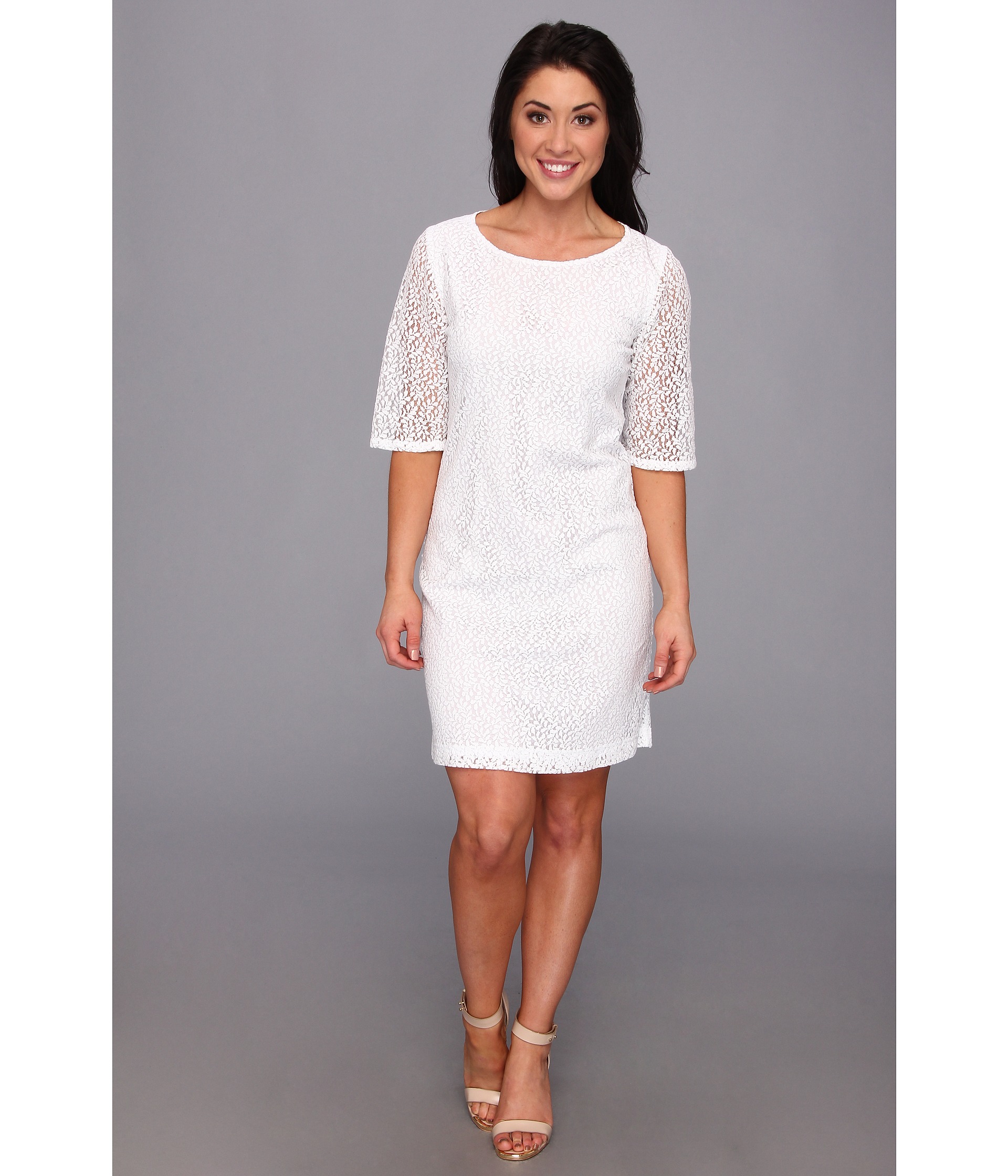 Pendleton Petite Lace Dress White Lace | Shipped Free at Zappos